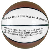 Gepersonaliseerde Basketball Birthday Gift Basketbal (Voorkant)