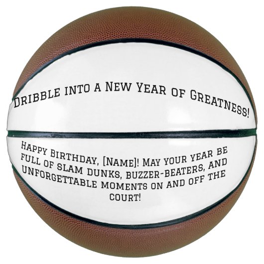 Gepersonaliseerde Basketball Birthday Gift Basketbal (Voorkant)