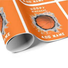 Gepersonaliseerde Basketball Birthday Gift Cadeaupapier