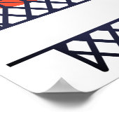 Gepersonaliseerde Basketball- en Net Split Monogra Poster (Hoek)