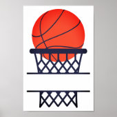 Gepersonaliseerde Basketball- en Net Split Monogra Poster (Voorkant)