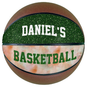  gepersonaliseerde Basketball Green Glitter Basketbal