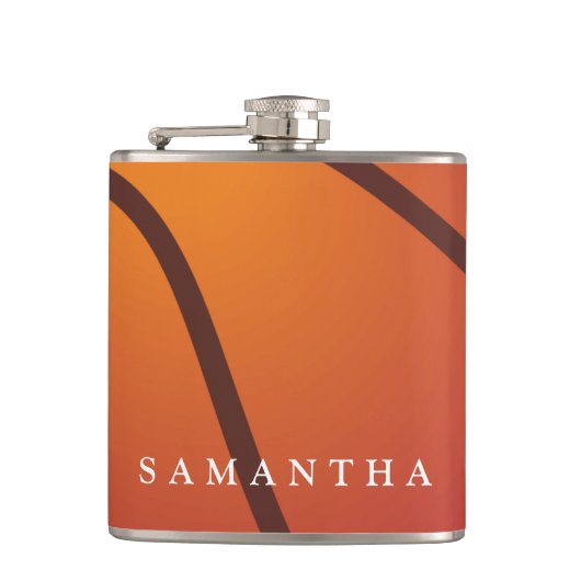 Gepersonaliseerde Basketball-maatkolf Heupfles (Voorkant)