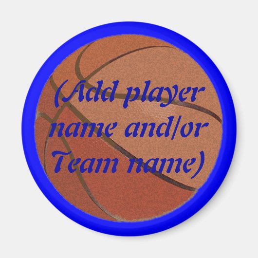 Gepersonaliseerde basketbalmagneet magneet (Voorkant)