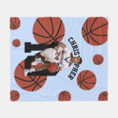 Gepersonaliseerde basketbalspeler fleece deken (Voorkant (Horizontaal))