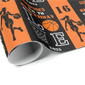 Gepersonaliseerde basketbalspeler Meisje, Verjaard Cadeaupapier (Rol Hoek)