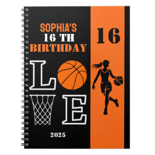 Gepersonaliseerde basketbalspeler Meisje, Verjaard Notitieboek