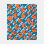 Gepersonaliseerde basketbalspeler naam fleece deken (Voorkant)