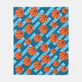 Gepersonaliseerde basketbalspeler naam fleece deken