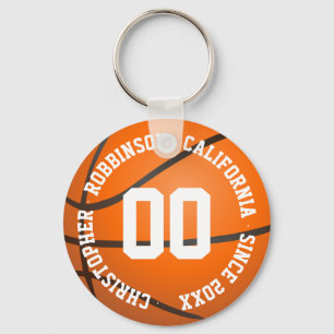 Gepersonaliseerde basketbalspeler naam sleutelhanger