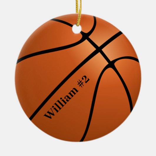 Gepersonaliseerde basketbalsport keramisch ornament (Voorkant)
