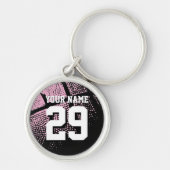 Gepersonaliseerde basketbaltrui nummer klein metaa sleutelhanger (Voorkant)