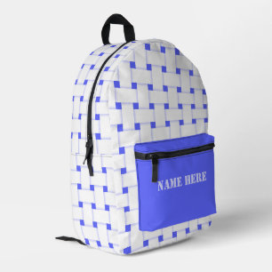 Gepersonaliseerde Basketweave Patroon, Ultramarien Bedrukte Rugzak