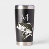 Gepersonaliseerde Bass Gevist Monogram Buitenshuis Geïsoleerde Drinkbeker (Voorkant)