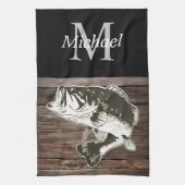 Gepersonaliseerde Bass Gevist Monogram Buitenshuis Theedoek (Verticaal)