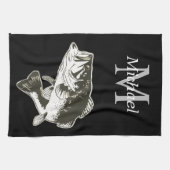 Gepersonaliseerde Bass Gevist Monogram Buitenshuis Theedoek (Horizontaal)