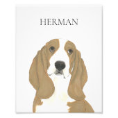 Gepersonaliseerde Basset Hound Art Foto Afdruk (Voorkant)