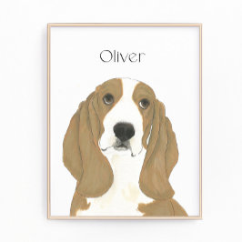 Gepersonaliseerde Basset Hound Art Foto Afdruk