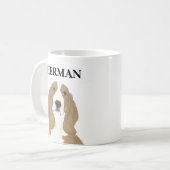 Gepersonaliseerde Basset Hound Beverage Coaster Koffiemok (Voorkant links)