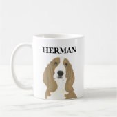 Gepersonaliseerde Basset Hound Beverage Coaster Koffiemok (Links)