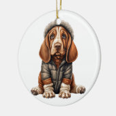 Gepersonaliseerde Basset Hound Dog Art Keramisch Ornament (Links)