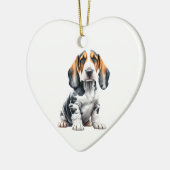 Gepersonaliseerde Basset Hound Puppy Keramisch Ornament (Links)