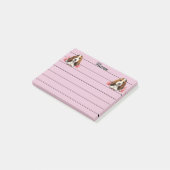 Gepersonaliseerde Basset Hound Puppy met bloemen Post-it® Notes (Schuin)