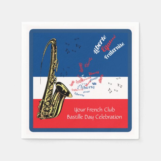 Gepersonaliseerde Bastille Dag Servetten (Voorkant)