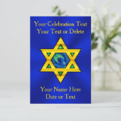 Gepersonaliseerde Bat Mitswa, Bar Mitswa Uitnodigi Kaart (Staand voorkant)