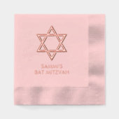 Gepersonaliseerde Bat Mitzvah Folie gestempeld ser Servetten (Voorkant)