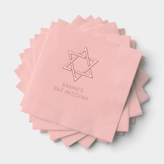 Gepersonaliseerde Bat Mitzvah Folie gestempeld ser Servetten (Insitu (Gestapeld))