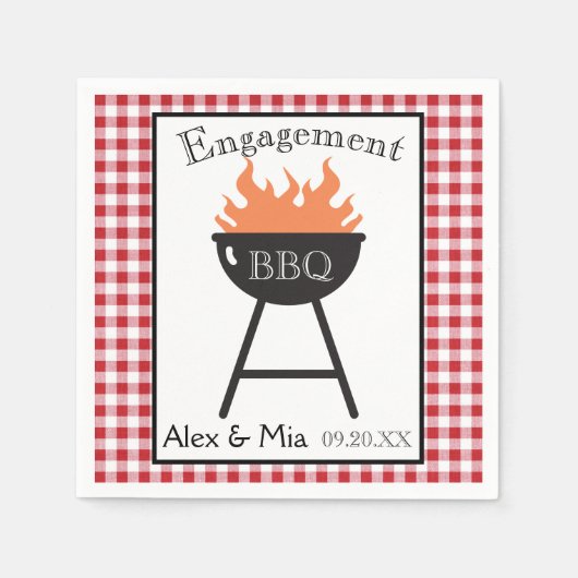 Gepersonaliseerde BBQ Papieren servet (Voorkant)