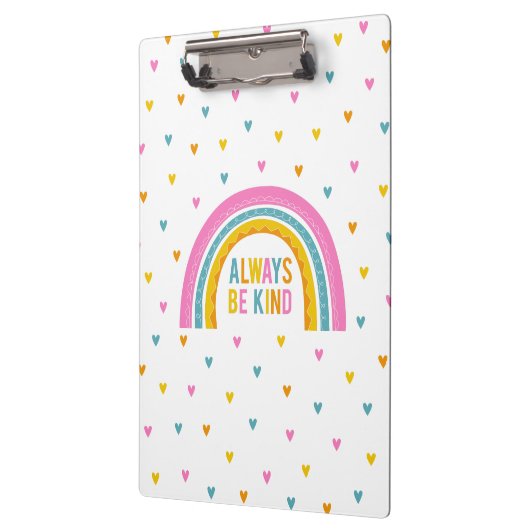 Gepersonaliseerde Be Kind Rainbow Klembord (Links)