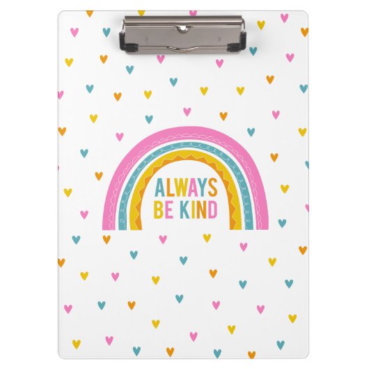 Gepersonaliseerde Be Kind Rainbow Klembord (Voorkant)