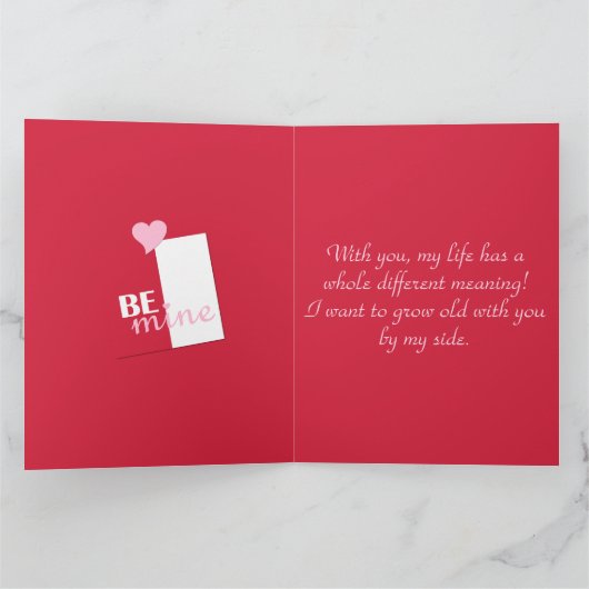 Gepersonaliseerde Be Mine Pink Hearts, Rode Valent Kaart (Binnen)