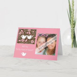 Gepersonaliseerde Be My Maid of Honor foto uitnodi Feestdagen Kaart