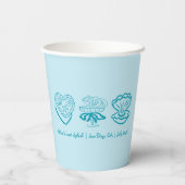 Gepersonaliseerde Beach Bachelorette Decor Cups Papieren Bekers (Achterkant)