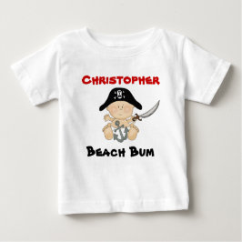 Gepersonaliseerde Beach Bum Baby Pirate T-shirt ~