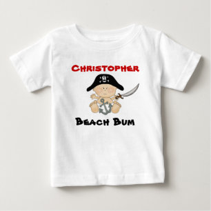 Gepersonaliseerde Beach Bum Baby Pirate T-shirt ~ 