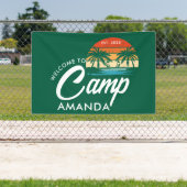 Gepersonaliseerde Beach Camp Bachelorette Party Cu Spandoek (Insitu)