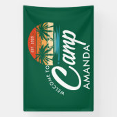 Gepersonaliseerde Beach Camp Bachelorette Party Cu Spandoek (Verticaal)