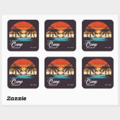 Gepersonaliseerde Beach Camp Bachelorette Party Cu Vierkante Sticker (Vel)