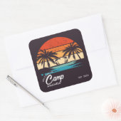 Gepersonaliseerde Beach Camp Bachelorette Party Cu Vierkante Sticker (Envelop)