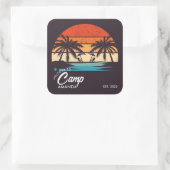 Gepersonaliseerde Beach Camp Bachelorette Party Cu Vierkante Sticker (Tas)