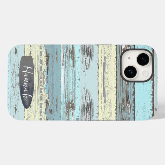 Gepersonaliseerde Beach Driftwood Surfboard Case-Mate iPhone Case (Achterkant (horizontaal))