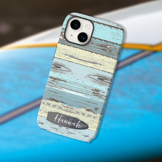 Gepersonaliseerde Beach Driftwood Surfboard Case-Mate iPhone Case