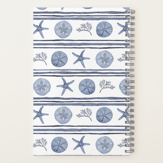 Gepersonaliseerde Beach House Guest Sign In Anchor Notitieboek (Achterkant)