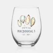Gepersonaliseerde beach House Oyster Bar Wijnglas Zonder Voet (Voorkant)