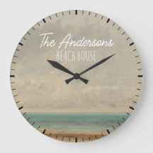 Gepersonaliseerde Beach House Wandklok aan zee