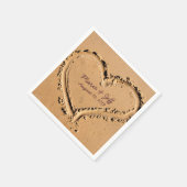 Gepersonaliseerde Beach Love Wedding Heart Servet (Hoek)